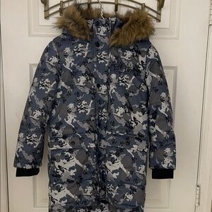 Perry Ellis Boys' Blue and Gray Camouflage Jacket